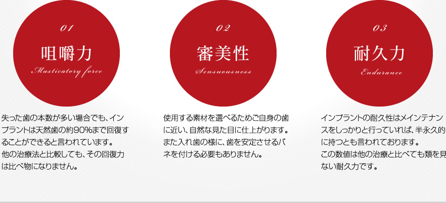 咀嚼力 審美性 耐久力